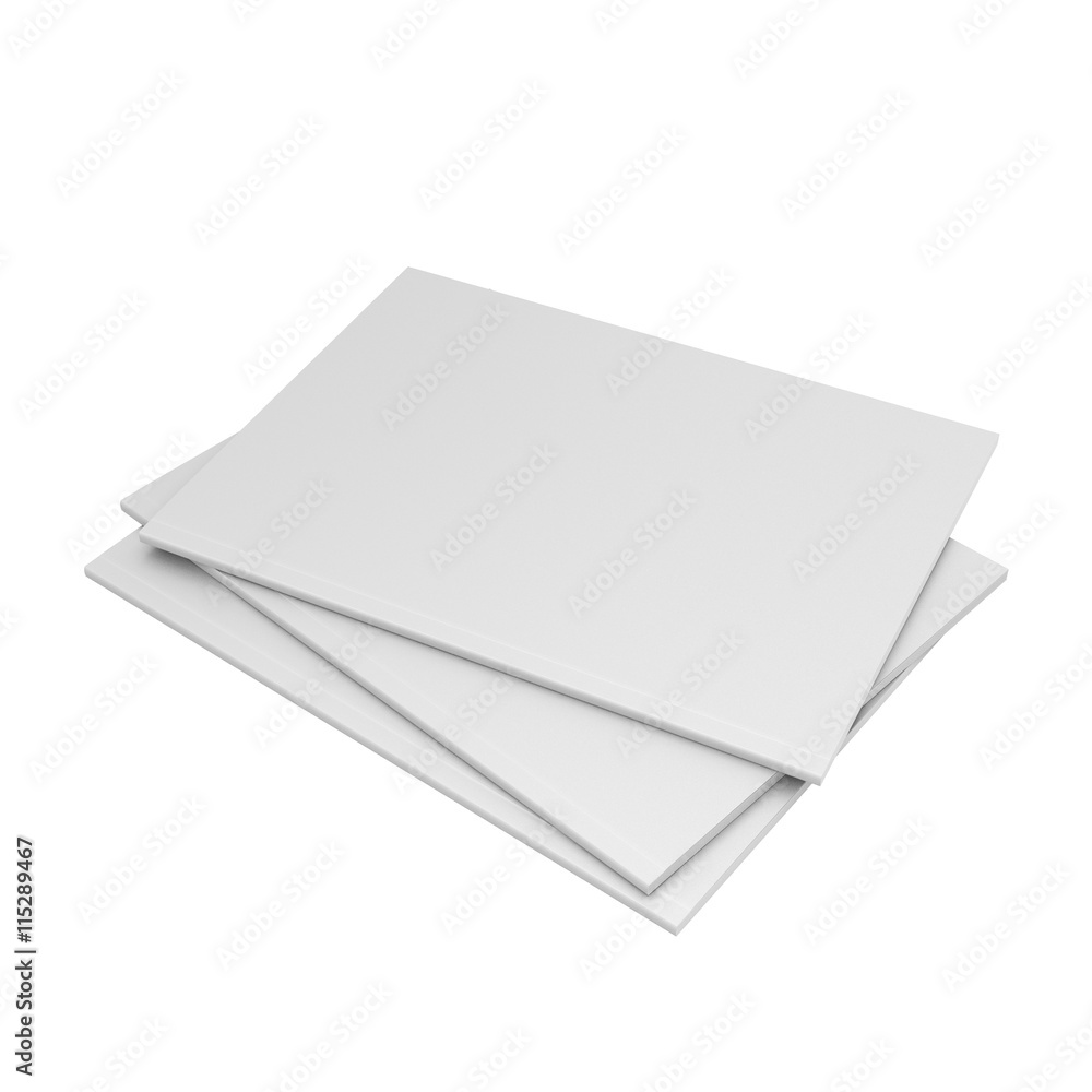small stack of catalogs or magazines isolated small stack of catalogs or magazines isolated