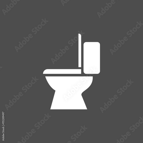 Icono de un inodoro sobre fondo oscuro