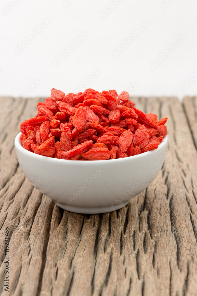 White Bowl with dried goji berries prepare forWomen who want to