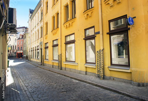 Street without people early in the morning. Europe. Riga © katrin_timoff