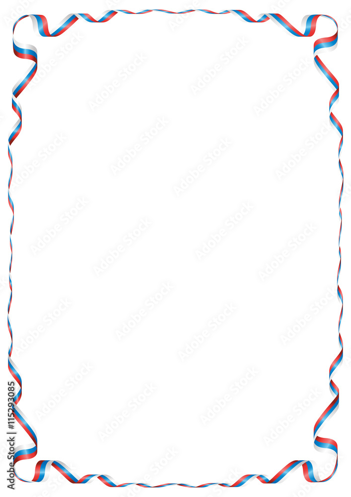 Frame of ribbon with the colors of the Russia flag