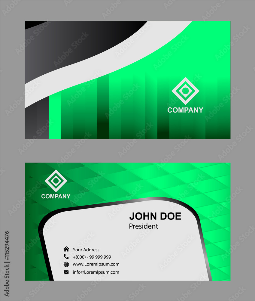 Professional business card set or visiting card set
