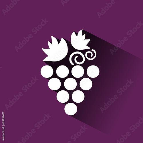 Icono de racimo de uvas sobre fondo morado