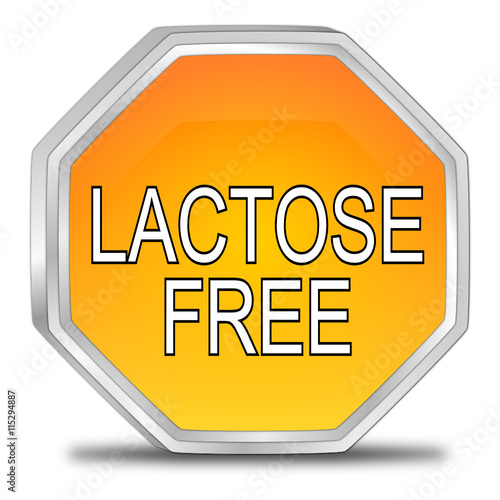 Lactose free Button - 3D illustration