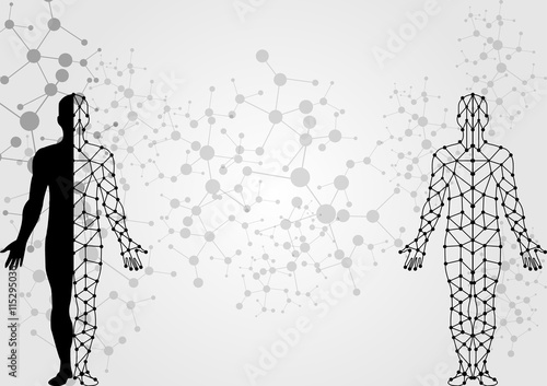 Molecule body concept of the human. illustration vector design