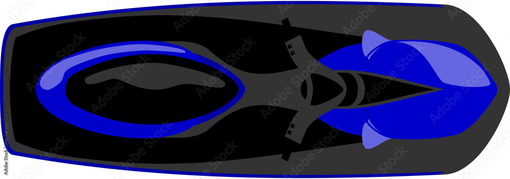 Obraz premium Aqua jetski isolated top view