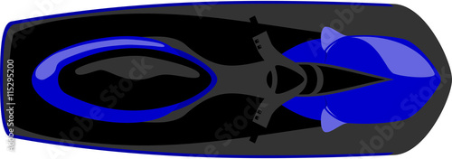 Aqua jetski isolated top view