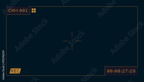 Camera Viewfinder Rec Background. Screen Video. Vector Illustration.