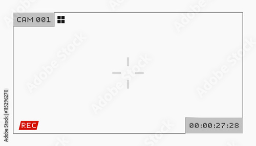 Camera Viewfinder Rec Background. Screen Video. Vector Illustration.
