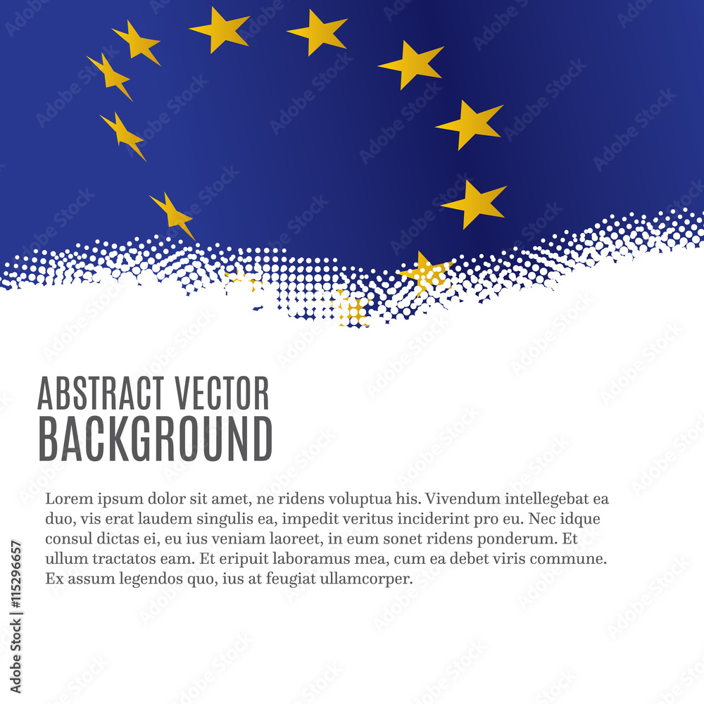 Vector background with European Union flag and copy space - obrazy, fototapety, plakaty 