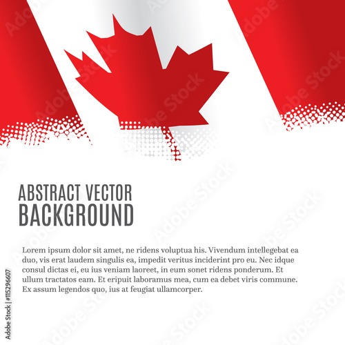 Vector background with Canadian flag and copy space
