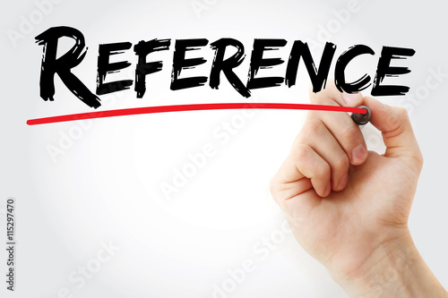 Foto Hand writing Reference with marker, concept background