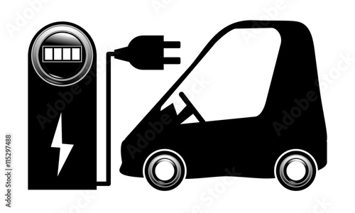 electric car electrocar charging station vector EPS 10 electrica