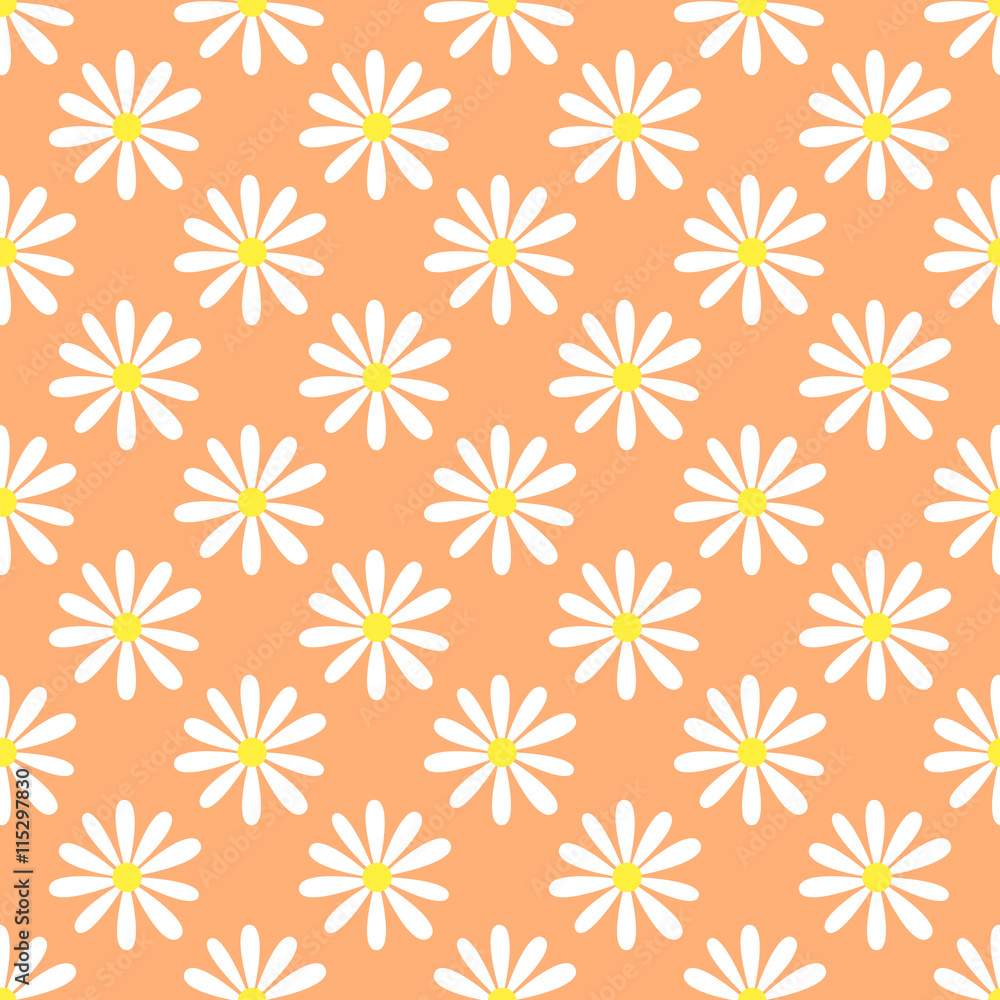 Camomiles, Seamless floral pattern Camomiles, Seamless floral pattern