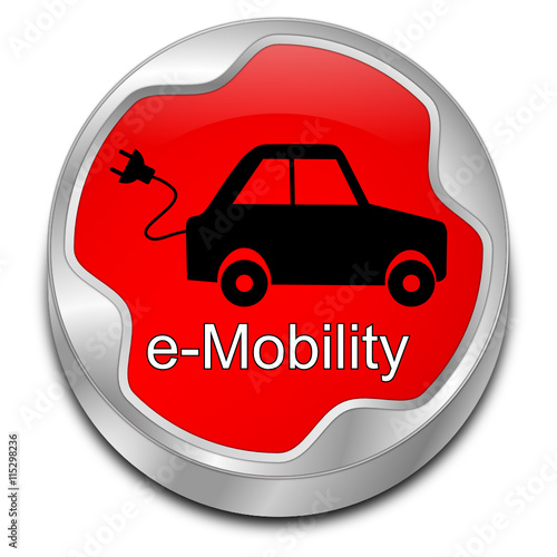 e-Mobility Button - 3D illustration