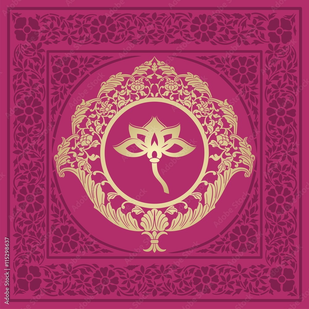 water lily, wedding card design, royal India water lily, wedding card design, royal India