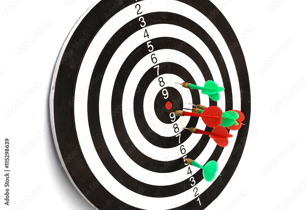 Darts projection on white. Darts projection on white.