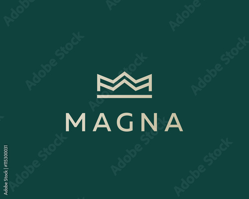 Elegant crown premium logo. Luxury royal king logotype. Monarch symbol. Realty vector sign.
