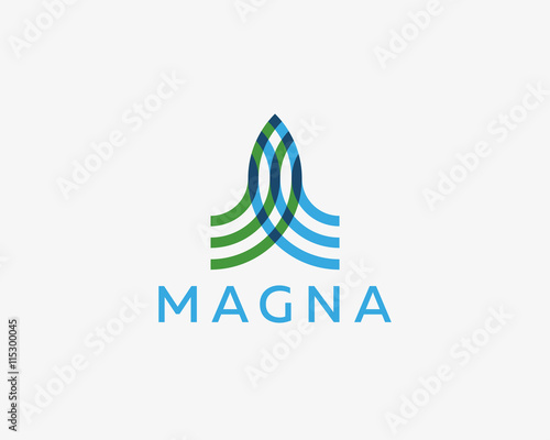 Abstract rocket logo design template. Start arrow building logotype. Outline construction vector sign.