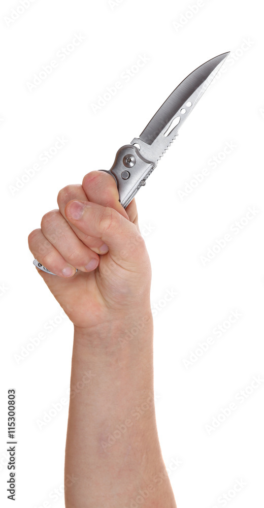 hand holding knife isolated on white background hand holding knife isolated on white background
