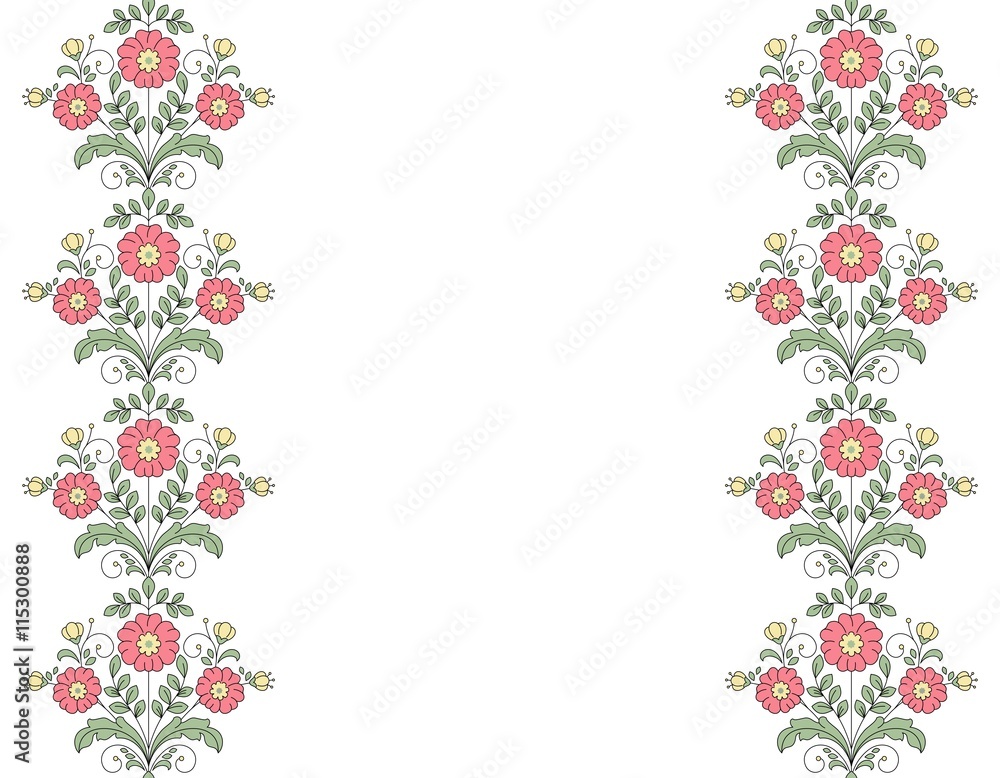 Invitation card with floral ornament.