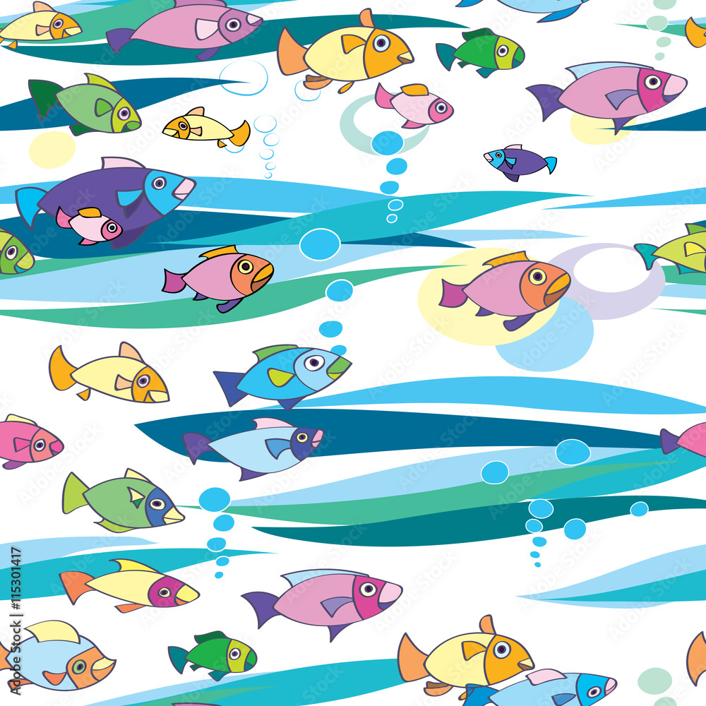 Obraz premium sea, summer, fish, underwater world, pattern