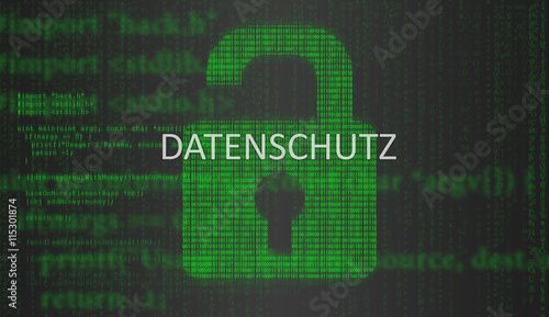 Datenschutz Konzept mit Binär Schloss