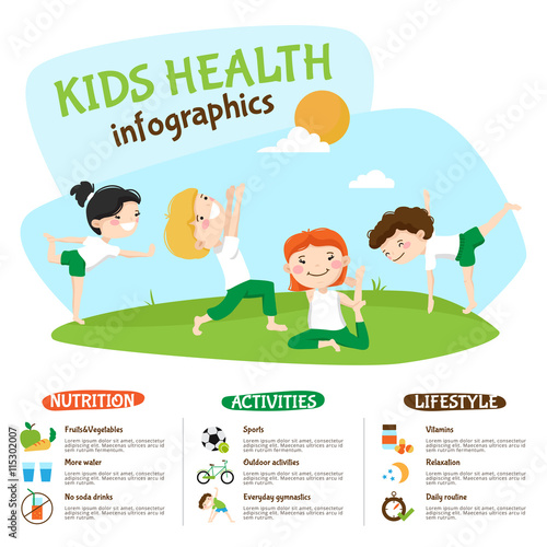 Kids Healthy Lifestyle Yoga Inforgrahic Poster