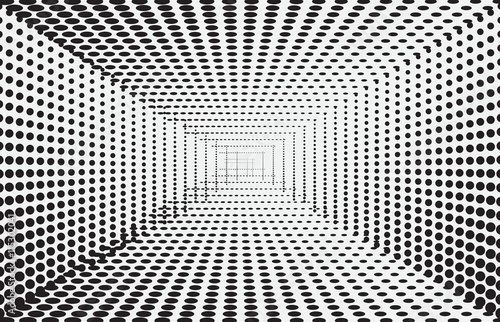 Vector illustration of optical illusion  halftone dots background