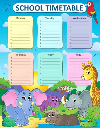 Weekly school timetable thematics 4