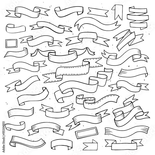 vector cartoon ribbon banners elements
