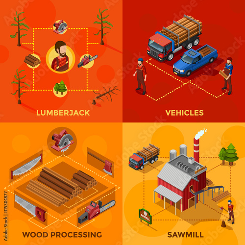 Lumberjack 2x2 Isometric Design Concept