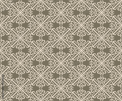 Vintage Abstract geometric floral classic pattern ornament. Vector background for cards, web, fabric, textures, wallpapers, tile, mosaic. Almond color