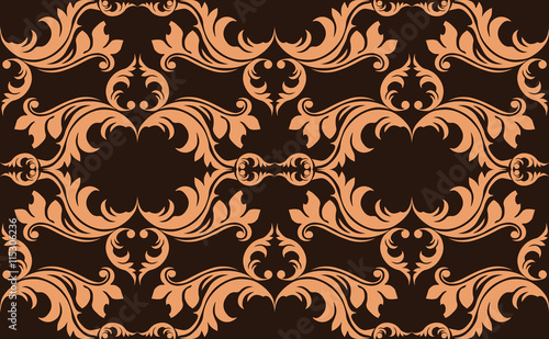 Vintage Abstract geometric floral classic pattern ornament. Vector background...