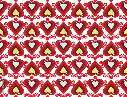 Abstract pattern love diamond hearts. Vector background
