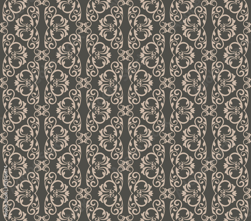 Vector Vintage Damask floral classic pattern ornament. Vector background for cards, web, fabric, textures, wallpapers, tile, mosaic. Gray color