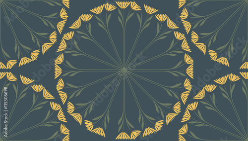 Abstract Flower round frame Pattern background. Vector ornament pattern