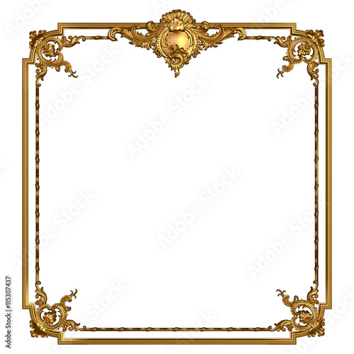 Vintage golden frame with blank space
