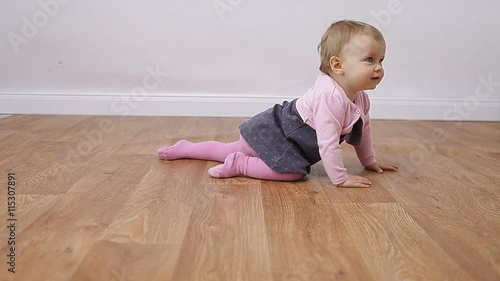 little baby crawling