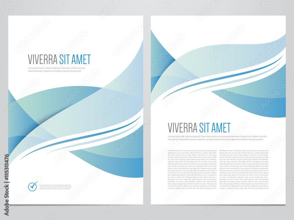 Fototapeta premium Brochure, annual report, magazine cover, flyer, poster vector template. Modern blue corporate design.