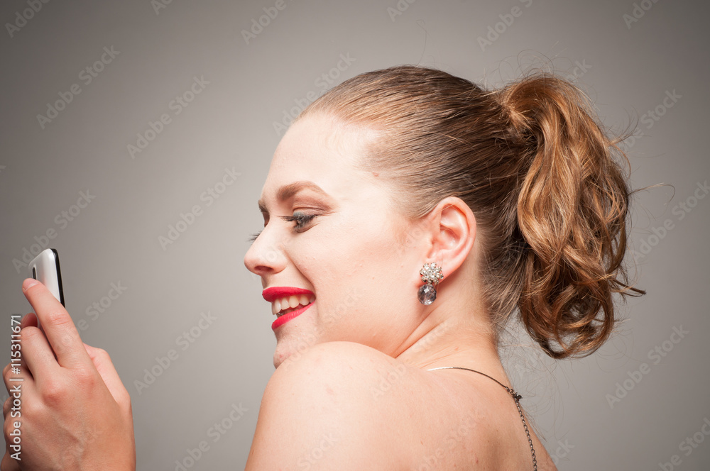 young girl with his smart phone young girl with his smart phone