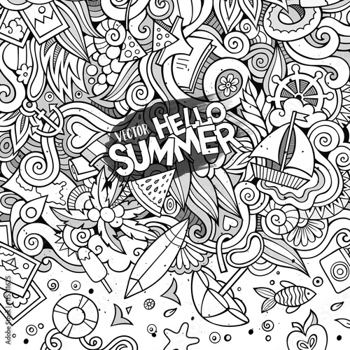 Doodles abstract decorative summer vector illustration