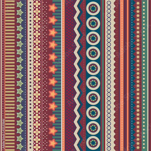 Geometric vector various strips motifs