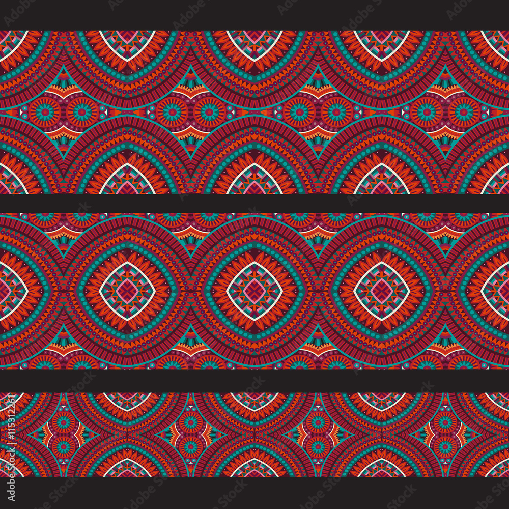 Abstract vector red ornamental ethnic seamless stripes. design e Abstract vector red ornamental ethnic seamless stripes. design e
