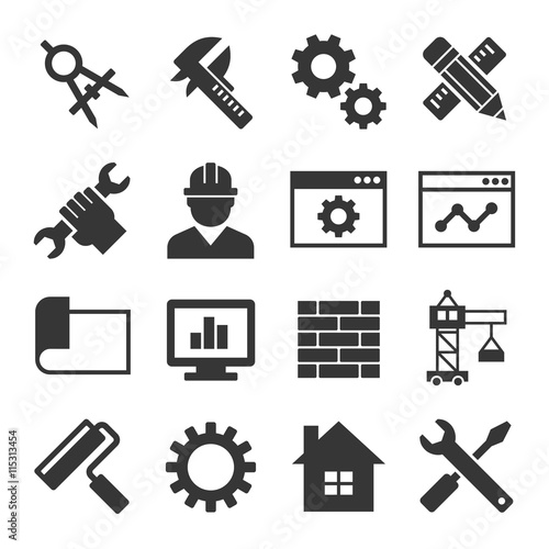 Engineering Icon Set. Vector