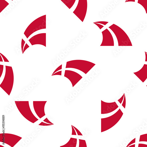 Seamless pattern of stylized flying flags of Denmark. Constitution or National Day flat seamless pattern. Colors of Danish flag. Happy Constitution day of Denmark background.