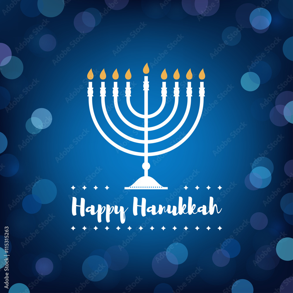 Naklejka premium Hanukkah Candles on Bokeh Background.