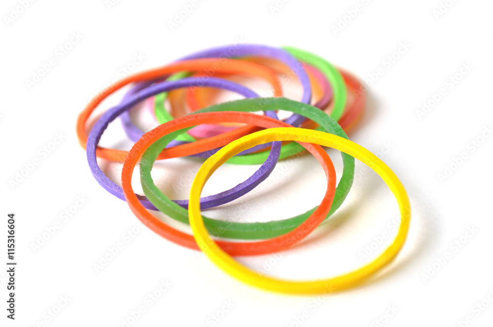 Rubber band on white background Rubber band on white background