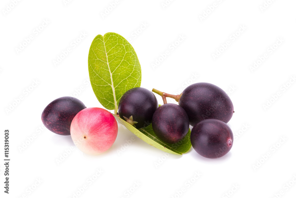 Fototapeta premium Carunda or Karonda on white background