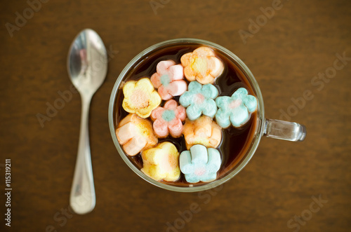 Hot cocoa with marshmallows on top